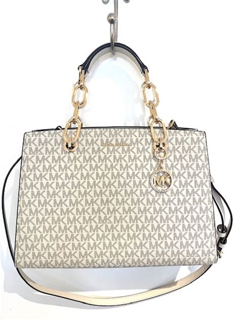 michael kors cynthia md satchel vanilla|Michael Kors Cynthia Bags & Handbags for Women .